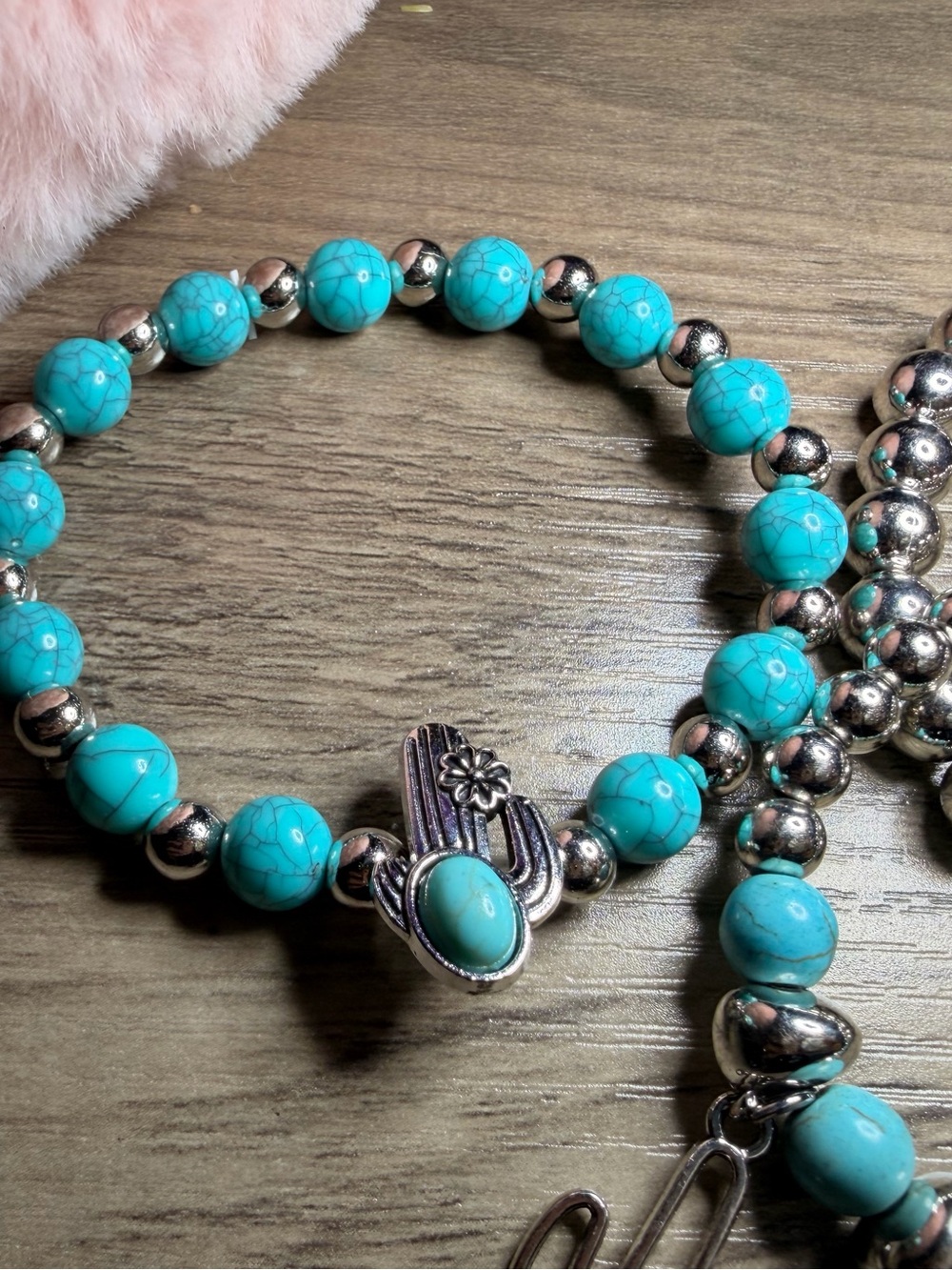 Turquoise Beaded Charm Bracelet Set - Picture 3 of 5